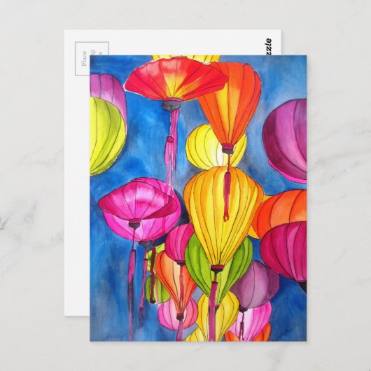 Chinese waterverf briefkaart (Voorkant / Achterkant)