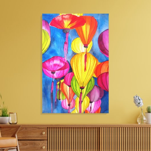 Chinese waterverf canvas afdruk (Insitu (Woonkamer))