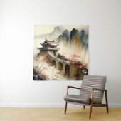 Chinese waterverf De Grote Muur Wandkleed (In situ)