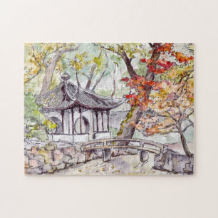 Chinese Waterverf Garden Legpuzzel