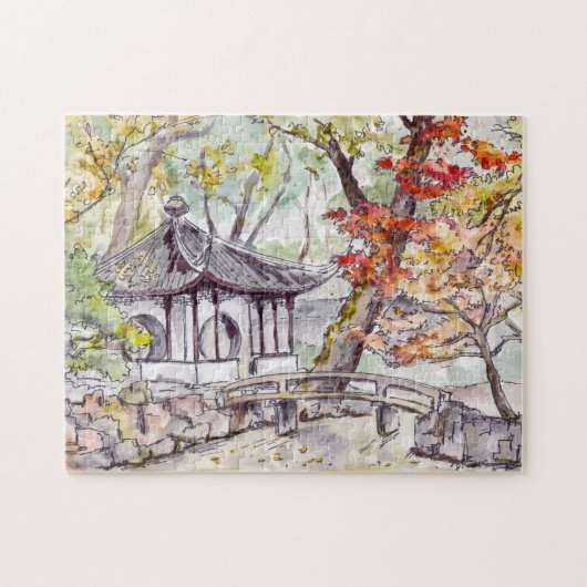 Chinese Waterverf Garden Legpuzzel (Horizontaal)