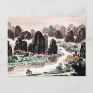 Chinese Waterverf schilderen, Song van Traveler Briefkaart