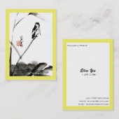 Chinese waterverf schilderen, vogel- en lotusblade visitekaartje (Voorkant / Achterkant)
