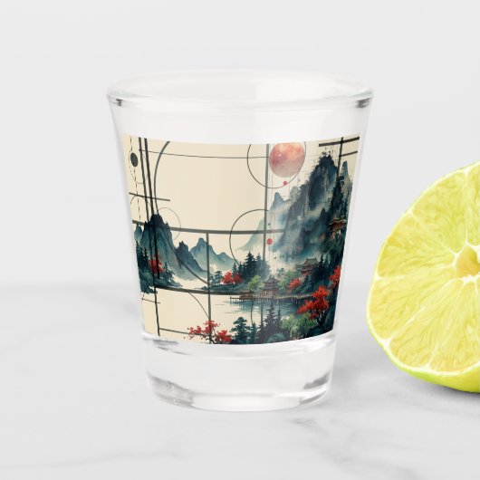 Chinese waterverf shot glas (Voorkant)