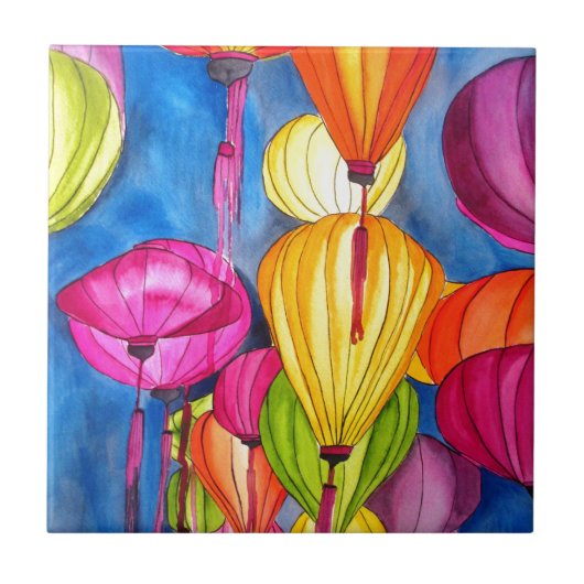 Chinese waterverf tegeltje (Voorkant)