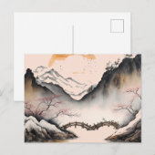 Chinese Waterverf winterrivier en berggebieden Briefkaart (Voorkant / Achterkant)