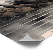 Chinese Waterverf winterrivier en berggebieden Poster (Hoek)