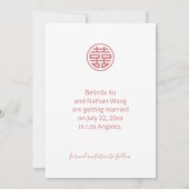 Chinese Wedding Blush Roze Bloemen Save The Date (Achterkant)