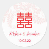 Chinese Wedding Double Happiness Sign Sticker (Voorkant)