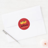 Chinese Wenshengelukwens Rode Feest Ronde Sticker (Envelop)