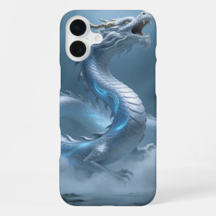 Chinese Witte Blauwe Draak Kunst Fantasie Ontwerp  iPhone 16 Plus Hoesje