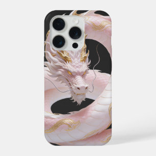 Chinese Witte Gouden Draak Fantasy Ontwerp Met  iPhone 15 Pro Case