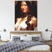 chinese witte jurk canvas afdruk (Insitu (Slaapkamer))