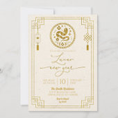 Chinese Witte Maan Nieuwjaar Slang Jaar Kaart (Voorkant)