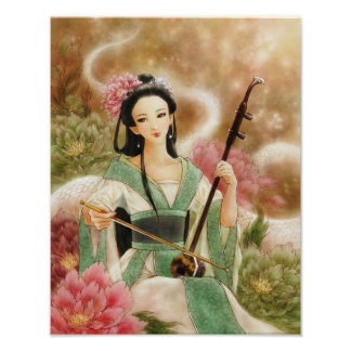 Chinese witte slang Fantasy Art Foto afdrukken