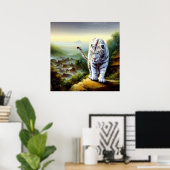 Chinese witte tijger (12) poster (Thuiskantoor)