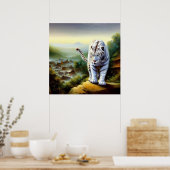 Chinese witte tijger (12) poster (Keuken)
