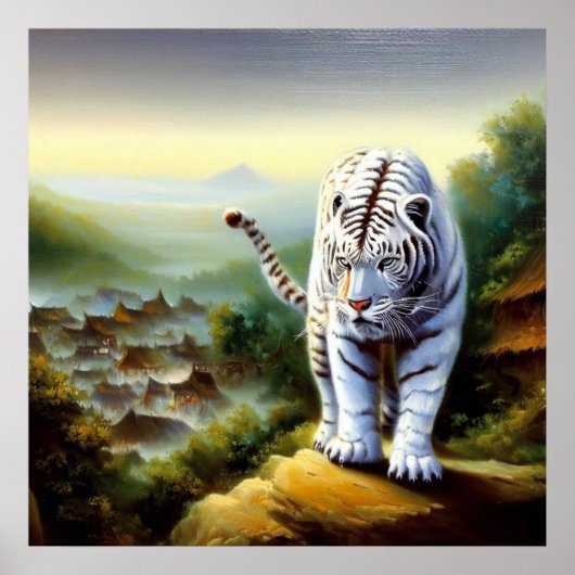 Chinese witte tijger (12) poster (Voorkant)