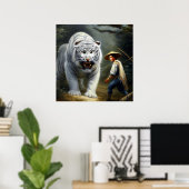 Chinese witte tijger (25) poster (Thuiskantoor)