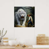 Chinese witte tijger (25) poster (Keuken)