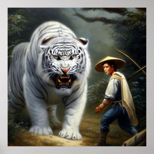 Chinese witte tijger (25) poster (Voorkant)