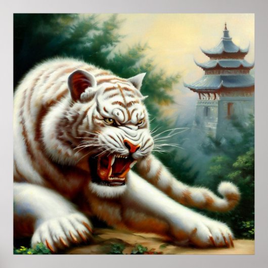 Chinese witte tijger (2) poster (Voorkant)