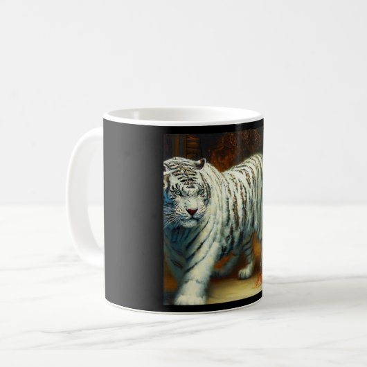 Chinese witte tijger (31) koffiemok (Voorkant links)