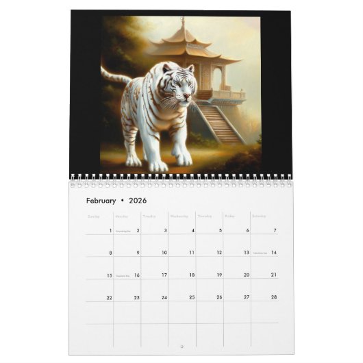 Chinese witte tijger #3 kalender (Feb 2026)