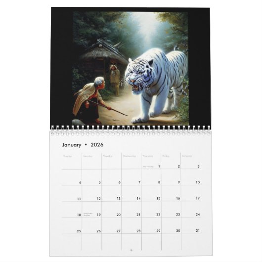Chinese witte tijger #3 kalender (Jan 2026)