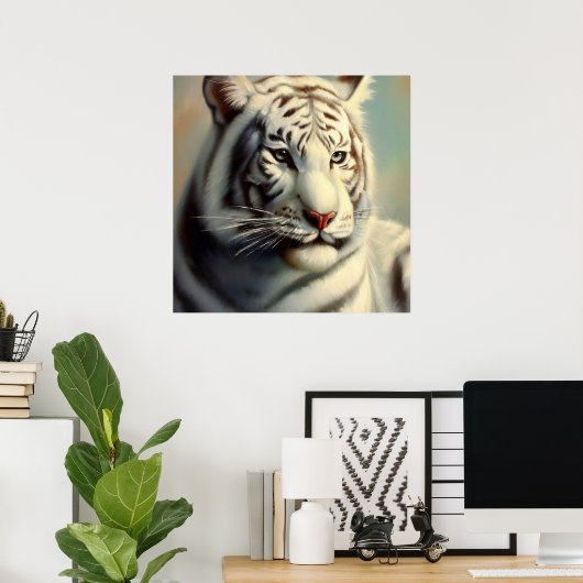 Chinese witte tijger (4) poster (Thuiskantoor)
