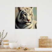 Chinese witte tijger (4) poster (Keuken)