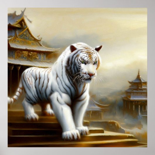 Chinese witte tijger (5) poster (Voorkant)