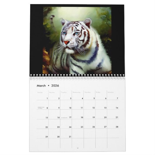 Chinese witte tijgers #2 kalender (Mar 2026)