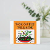 chinese wok kook briefkaart (Staand voorkant)