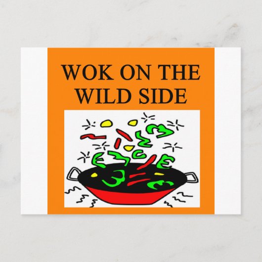 chinese wok kook briefkaart (Voorkant)