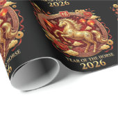 Chinese Year of Horse 2026 Celebrations Cadeaupapier (Rol Hoek)
