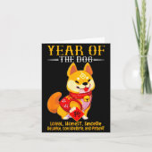 Chinese Year Of The Dog Zodiac Sign Happy Lunar Ne Kaart (Voorkant)