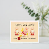 Chinese Year of the Rabbit | Custom Year Postcard Briefkaart (Staand voorkant)