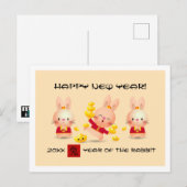 Chinese Year of the Rabbit | Custom Year Postcard Briefkaart (Voorkant / Achterkant)