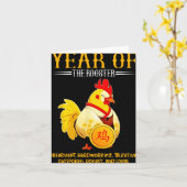 Chinese Year Of The Rooster Zodiac Sign Happy Luna Kaart (Gele Bloem)