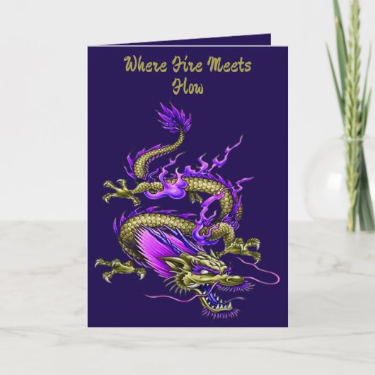 Chinese Yellow Wise Dragon Mythical Creature  Kaart (Voorkant)