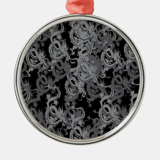 Chinese Ying Yang Dragon Metalen Ornament (Voorkant)
