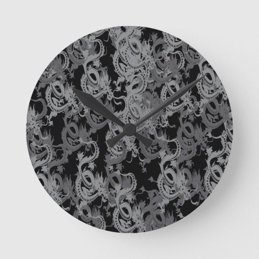 Chinese Ying Yang Dragon Ronde Klok (Voorkant)