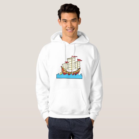Chinese zeilboot Mannen hoodie (Voorkant volledig)