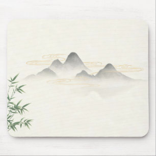 Chinese Zen Inkt Berg Bamboe Muismat, Minimaal Muismat