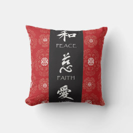 Chinese Zen Peace, Faith, Love Pillow Kussen