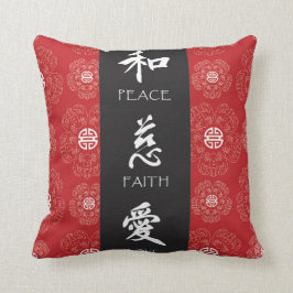 Chinese Zen Peace, Faith, Love Pillow Kussen