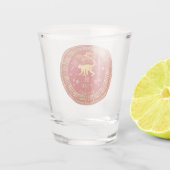 Chinese Zodiac Aap Rood/Goud ID542 Shot Glas (Achterkant)