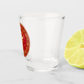 Chinese Zodiac Aap Rood/Goud ID542 Shot Glas (Rechts)
