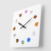 Chinese Zodiac Animals Vierkante Klok (Hoek)